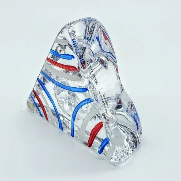 Kosta Boda Ulrica Hydman Vallien Hand-Painted Triangle Art Glass Candle Holder - Picture 2 of 6